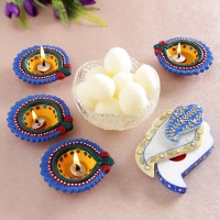 Rasgulla and Earthen Diyas Combo